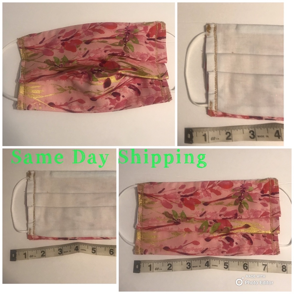 Face Mask Handmade Adult Flower Print💗🤍